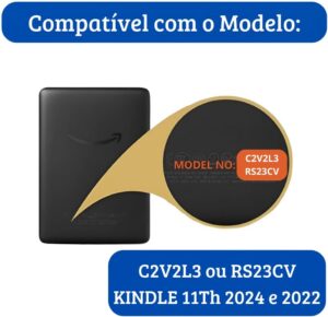 Capa Kindle 11ª Geração 2024 e 2022 (C2V2L3 e RS23CV) - Rígida - Sistema de Hibernação - F...