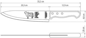 Faca para Carne Tramontina Churrasco com Lâminas em Aço Inox e Cabo de Madeira Natural 8"