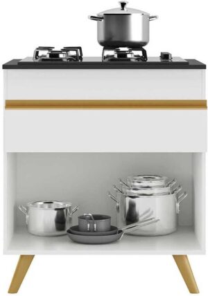 Balcão Cozinha para Cooktop 70 cm 1 Porta 1 Gaveta Veneza Gw Multimóveis Branco