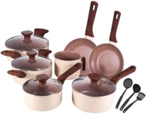 Jogo De Panela Ceramica Antiaderente Fundo Triplo Fogao Indução Mimo Style Pratic Cook Cre...