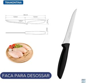 Jogo de Facas Tramontina Plenus com Lâminas em Aço Inox e Cabos de Polipropileno Preto 9 P...