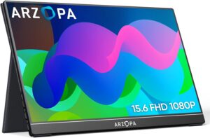 ARZOPA Monitor portátil 15,6'' FHD 1080P Monitor portátil para computador IPS Ecrã externo...