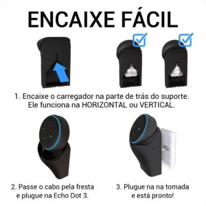 Suporte De Tomada Parede Amazon Alexa Echo Dot 3 Apoio V2