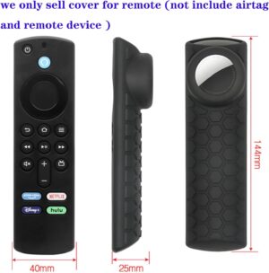 Capa para controle remoto Fire Stick com suporte de Airtag (brilha no escuro) compatível c...