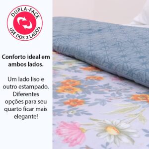 Edredom Queen Antialérgico Dupla Face Estampado 240x215cm - BF Colchões