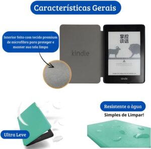 Capa Kindle 11ª Geração 2024 e 2022 (C2V2L3 e RS23CV) - Rígida - Sistema de Hibernação - F...