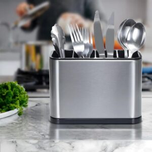 Escorredor de Talheres Aço Inox Organizador de Utensílios Cozinha Suporte Para Talheres Lo...