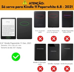 Capa Compatível com Kindle 11º Geração Paperwhite 6.8 2021 Diversas Cores Função ON/OFF ((...