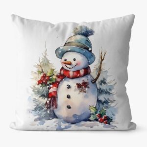 Kit 4 Capas de Almofadas Natal 45x45 - Boneco de Neve