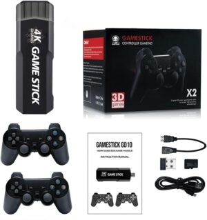 Controlr sem fio HD,GD10 Game Stick embutido 40000 jogos 128GB 2.4G controlr sem fio HD co...