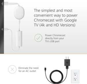 Cabo de alimentação USB Mission para Chromecast com Google TV (ligue o Chromecast diretame...