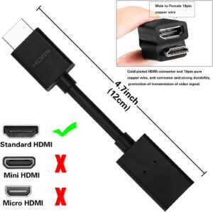 2 peças de adaptador giratório HDMI macho para fêmea banhado a ouro em qualquer ângulo, ro...