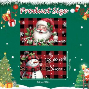 2 conjuntos de capas de travesseiro de Natal 30,5 x 50,8 cm vermelho Natal Let It Snow Mer...