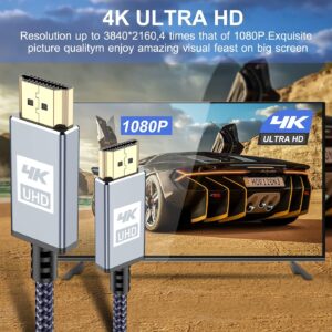 AviBrex Cabo HDMI 4K 6 m, cabo HDMI 2.0 trançado de alta velocidade 18 Gbps 4K a 60Hz 2K a...